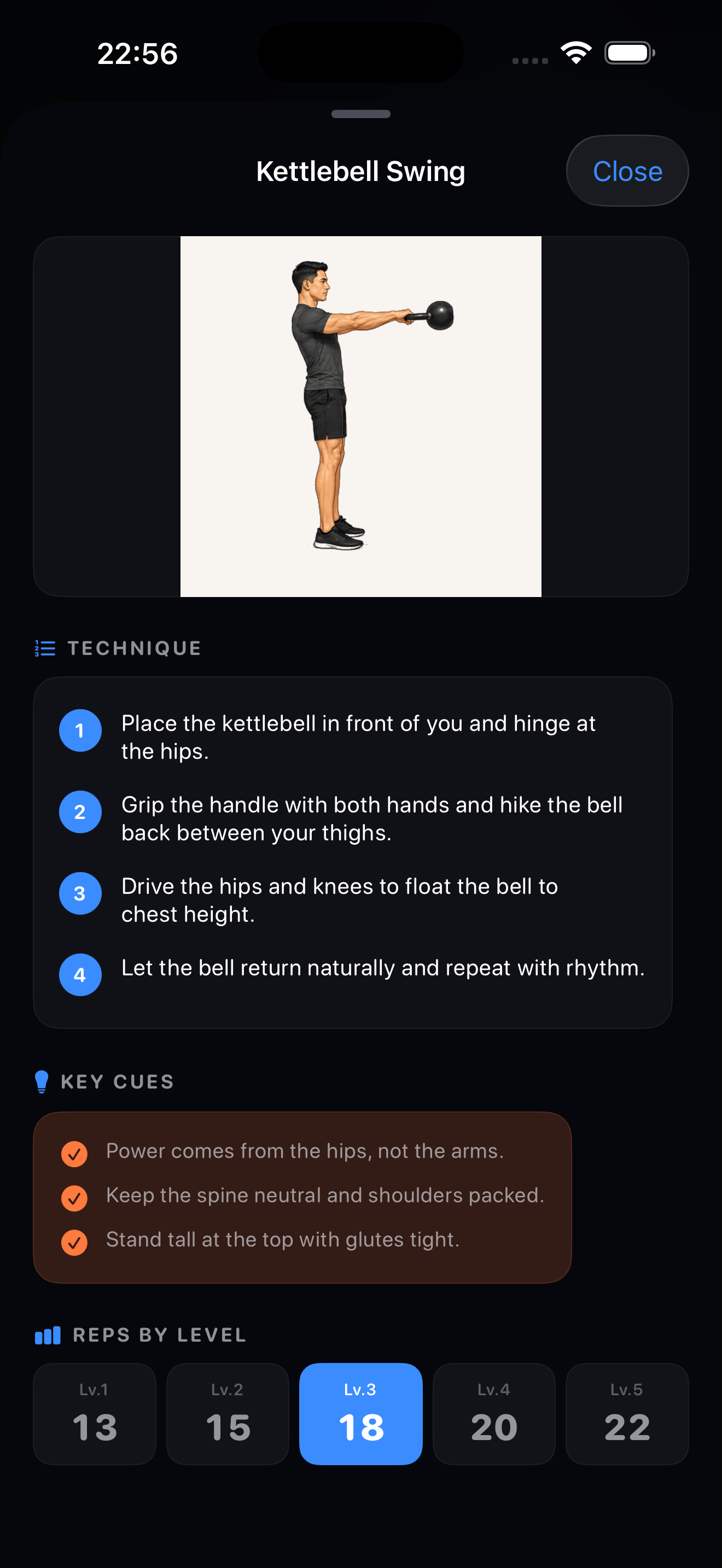 Kettlebell swing technique guide in Bellring